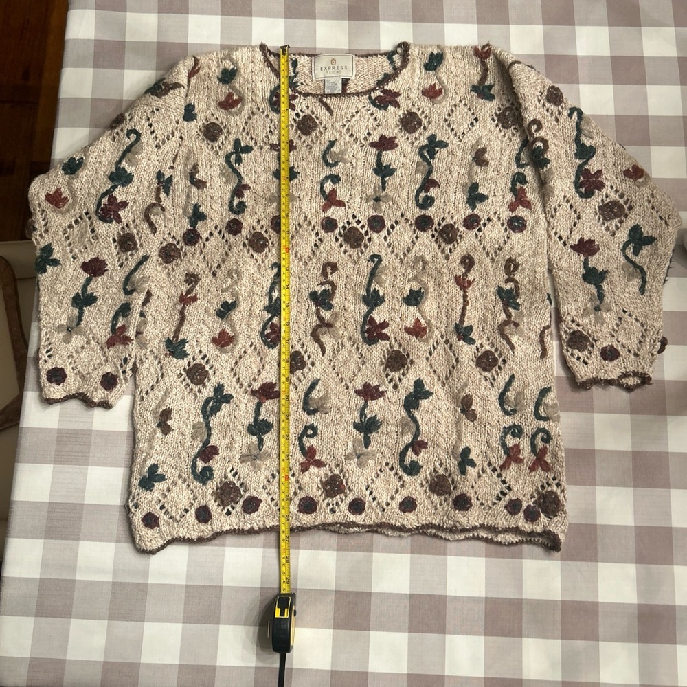 Vintage Express Floral Knit Sweater